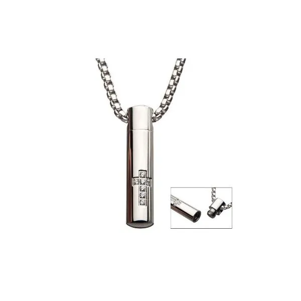 Illuminating Stainless Steel Memorial CZ Pendant Holliday Jewelry Klamath Falls, OR