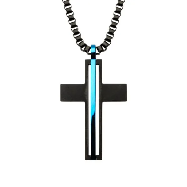 Stainless Steel Blue Line Cross Holliday Jewelry Klamath Falls, OR