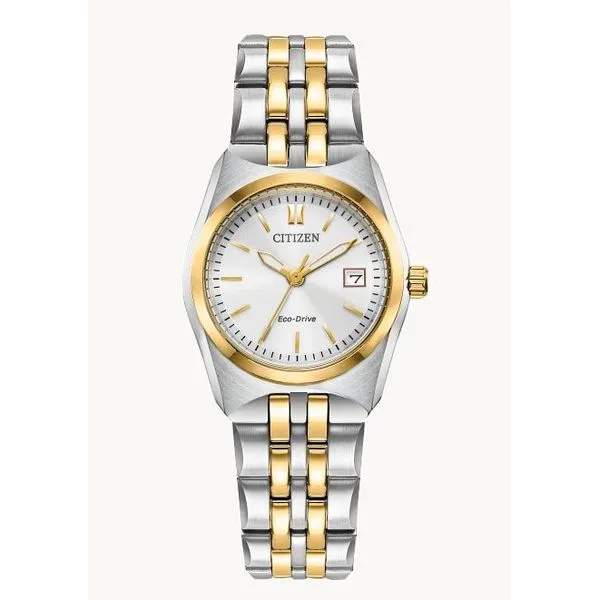 Classic Corso Two-Tone Stainless Steel Eco-Drive Women’s Watch From Citizen. Caliber # E011 Holliday Jewelry Klamath Falls, OR