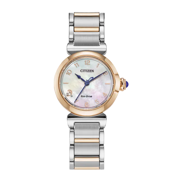 Classic romantic timepiece with mother of pearl dial, two tone with sapphire crystal Holliday Jewelry Klamath Falls, OR