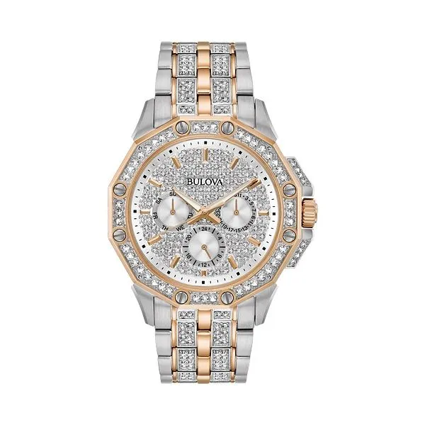 Embellished Bulova chronograph watch. Holliday Jewelry Klamath Falls, OR