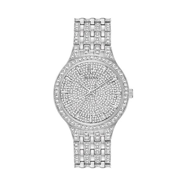 Crystal pave Stainless Steel Quartz watch. Holliday Jewelry Klamath Falls, OR