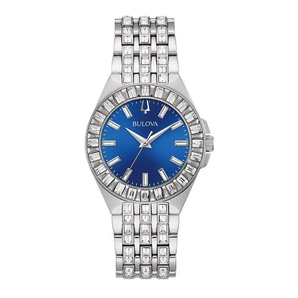 A perfect pair to the 42mm Bulova Crystal Phantom, this is a smaller version, at just 32mm, features quartz movement, and the st Holliday Jewelry Klamath Falls, OR
