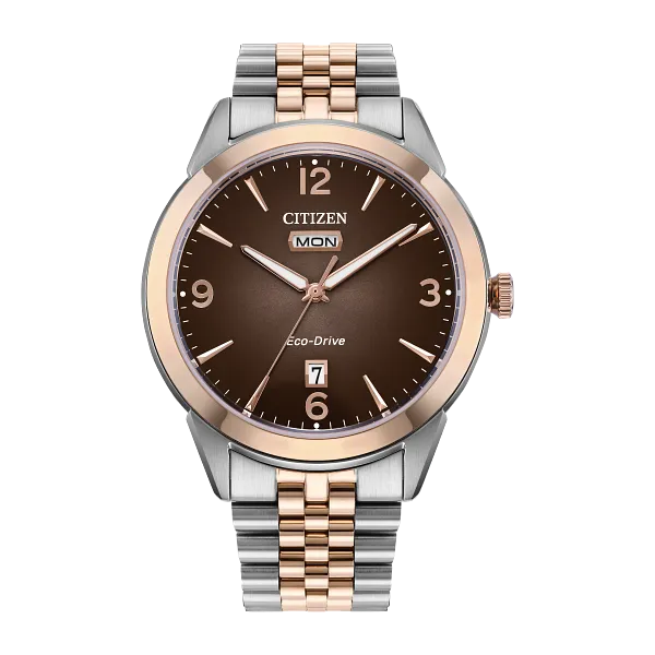 Timeless Elegance Citizen Rose & White tone Eco Drive with a brown dial & Sapphire Crystal Holliday Jewelry Klamath Falls, OR
