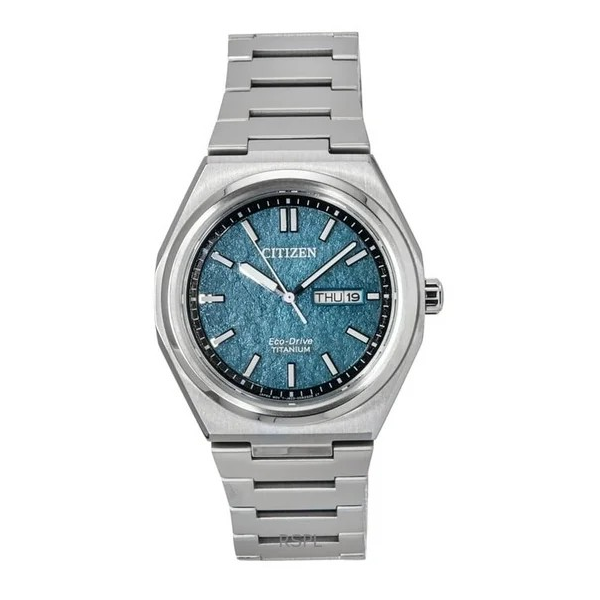 Modern style with Super Titanium, rust resistant green dial, day/date window eco drive watch Holliday Jewelry Klamath Falls, OR