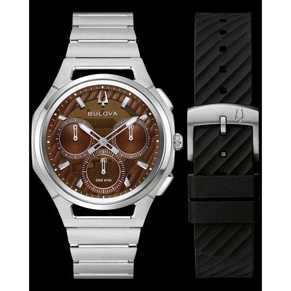 Men's Curved Chronograph Stainless Steel Watch Holliday Jewelry Klamath Falls, OR