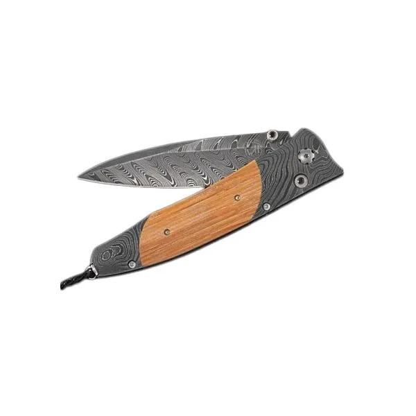 William Henry knife featuring Pappy Van Winkly Bourbon barrel wood. Holliday Jewelry Klamath Falls, OR