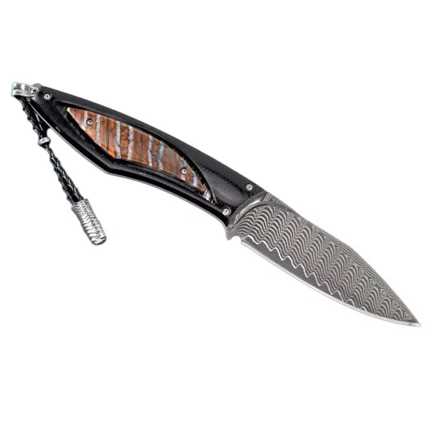 Fixed-blade William Henry knife featuring Woolly Mammoth tooh Holliday Jewelry Klamath Falls, OR