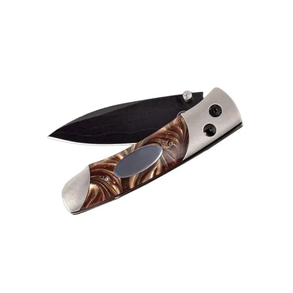 The A200-3B features a aerospace grade titanium, and inlays of compressed acrylic resin, rugged stainless steel honed to a razor’s edge. Final touch Holliday Jewelry Klamath Falls, OR