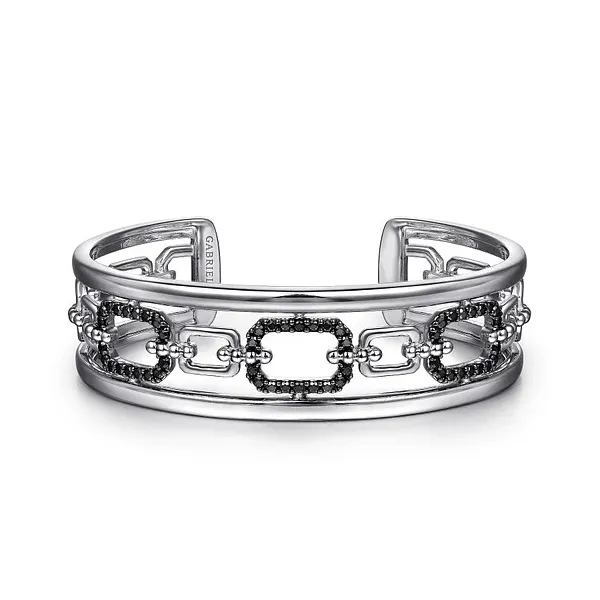 Gabriel Sterling Silver Black Spinel Bujukan Link Chain Cuff Bracelet Holliday Jewelry Klamath Falls, OR