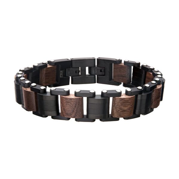 Strength Inspiring Stainless Steel and Walnut Bracelet Holliday Jewelry Klamath Falls, OR