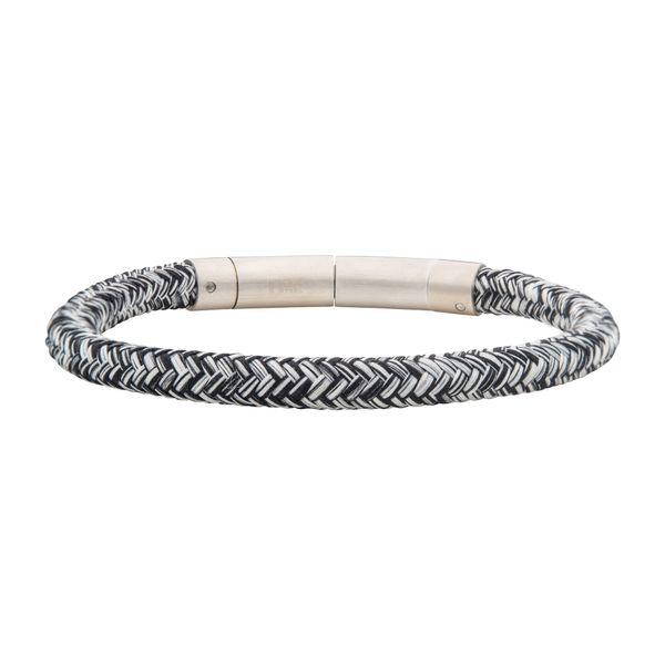 Black and White Nylon and Stainless Steel Bracelet Holliday Jewelry Klamath Falls, OR