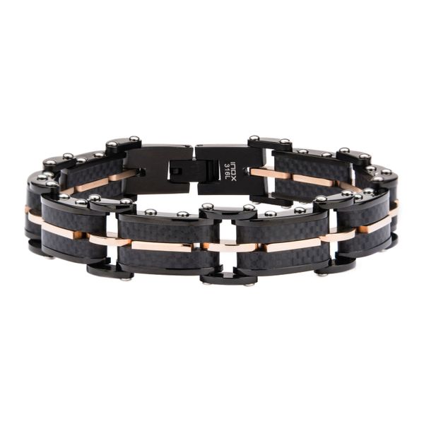 Awesome Carbon Fiber Bracelet with Rose Accents Holliday Jewelry Klamath Falls, OR