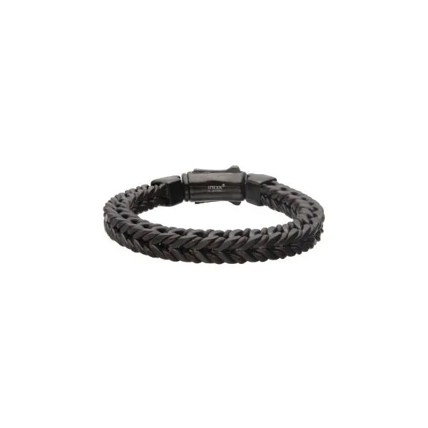 Brauny Stainless Steel and Leather Binding Bracelet Holliday Jewelry Klamath Falls, OR