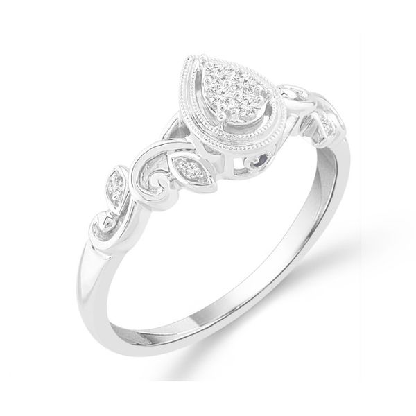 STERLING SILVER .10 CTW PEAR SHAPE CLUSTER RING Holliday Jewelry Klamath Falls, OR