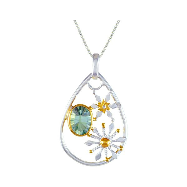 Green Amethyst Snowflake Pendant Holliday Jewelry Klamath Falls, OR