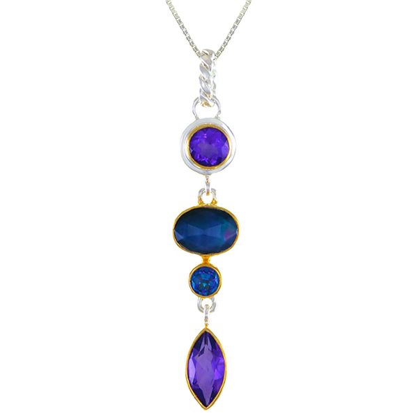 Beautiful drop style multi-color necklace. Holliday Jewelry Klamath Falls, OR