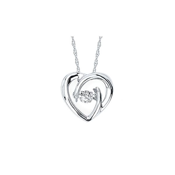Sterling silver diamond heart pendant. Holliday Jewelry Klamath Falls, OR
