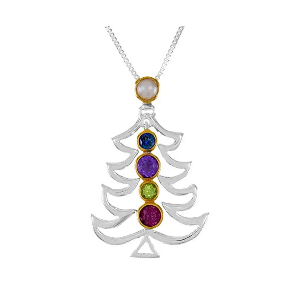 Sterling silver Christmas tree pendant. Holliday Jewelry Klamath Falls, OR