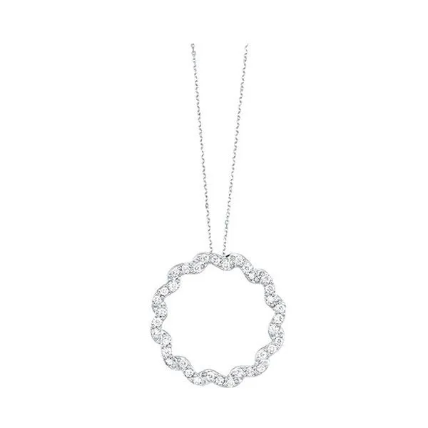 Sterling silver diamond circle necklace
