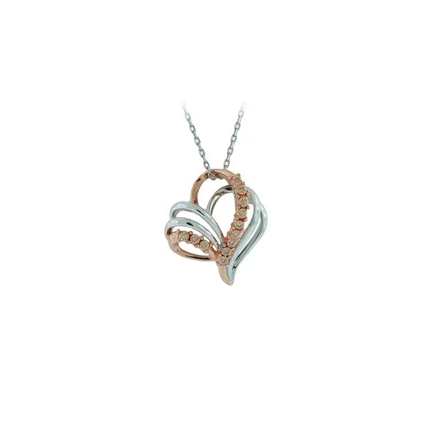 Lovely Heart of hope sterling silver two tone cappuchino diamond pendant. Holliday Jewelry Klamath Falls, OR