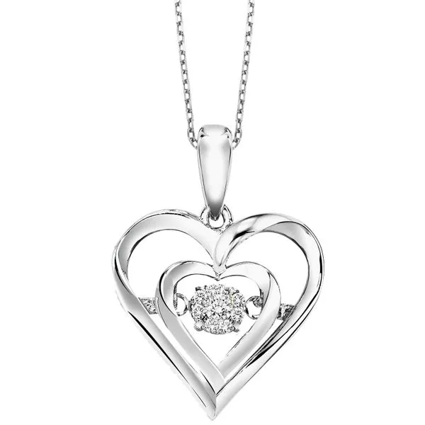 Shimmering Diamond Double Heart Pendant Holliday Jewelry Klamath Falls, OR