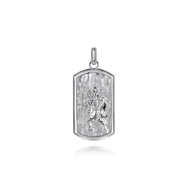 Unique St Christopher dog tag pendant by Gabriel & Co Holliday Jewelry Klamath Falls, OR