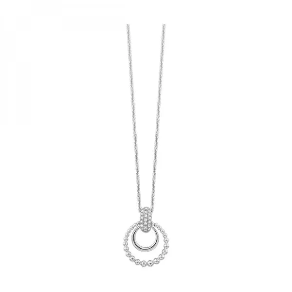 Sterling silver and diamond double circle pendant Holliday Jewelry Klamath Falls, OR