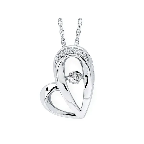 Shimmering Diamond adding Sparkle to the Middle of a Heart Pendant Holliday Jewelry Klamath Falls, OR