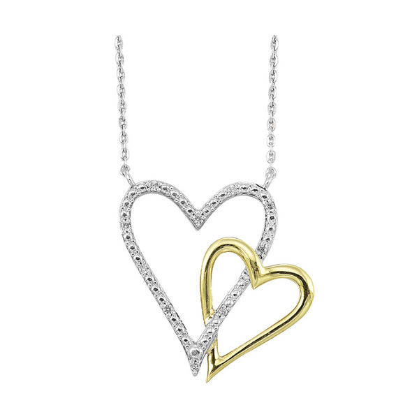 Sweet double heart pendant with accents of yellow Holliday Jewelry Klamath Falls, OR