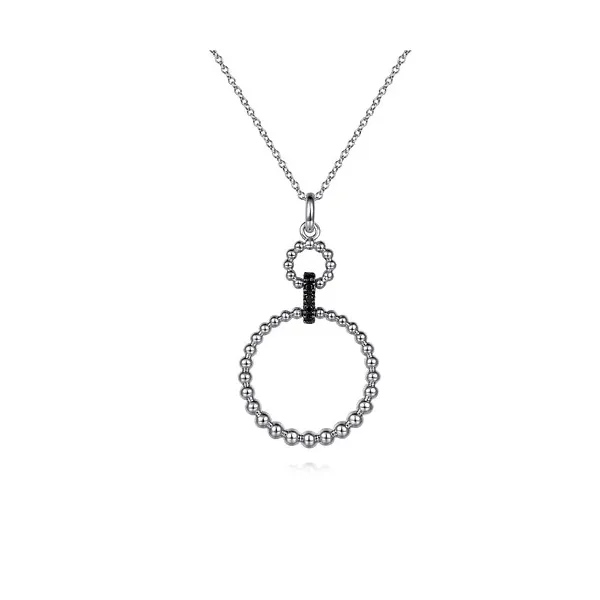 Gabriel Sterling Silver Black Spinel Bujukan Link Drop Necklace Holliday Jewelry Klamath Falls, OR