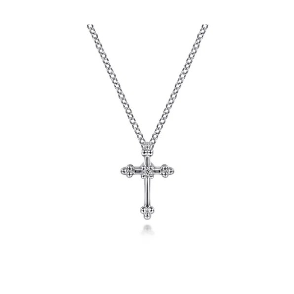 Gabriel Sterling Silver Diamond Cross Pendant Necklace Holliday Jewelry Klamath Falls, OR