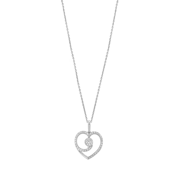 STERLING SIVER 1/7 CTW DIAMOND HEART  PENDANT Holliday Jewelry Klamath Falls, OR