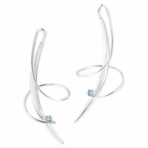 Frederic Duclos blue topaz swirl earrings Holliday Jewelry Klamath Falls, OR