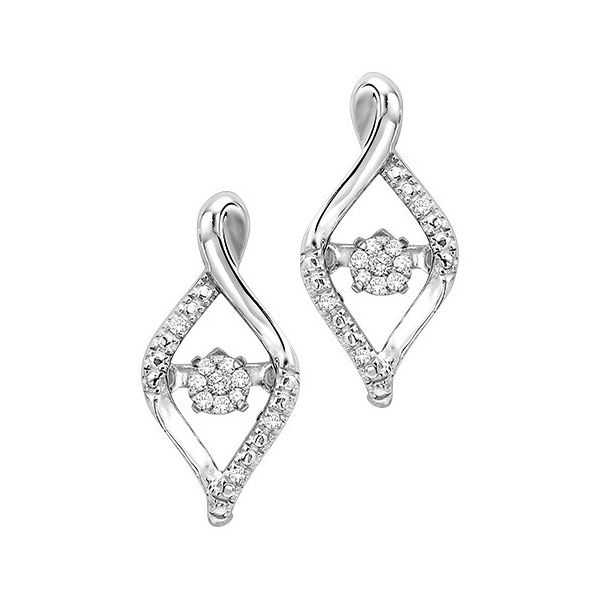 Sterling silver shimmering diamond earrings. Holliday Jewelry Klamath Falls, OR