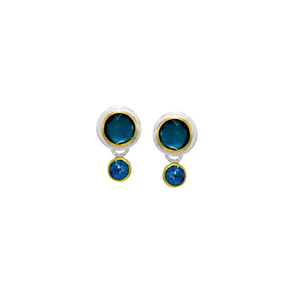 Darling mother of pearl quartz and blue topaz earrings Holliday Jewelry Klamath Falls, OR