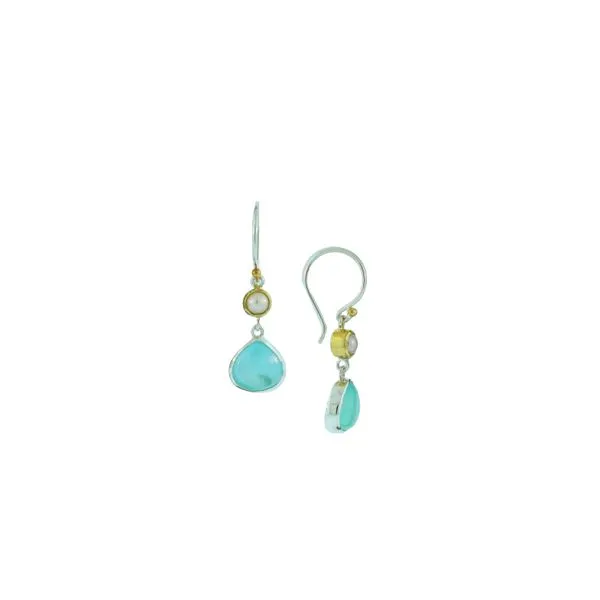 Amazing Multi-Stone Drop Sterling Silver and 22KY Vermeil Earrings Holliday Jewelry Klamath Falls, OR