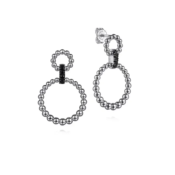 Gabriel Sterling Silver Black Spinel Bujukan Link Drop Earrings Holliday Jewelry Klamath Falls, OR