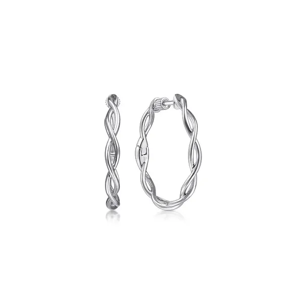 Gabriel Sterling Silver 25mm Twisted Round Classic Hoop Earrings Holliday Jewelry Klamath Falls, OR