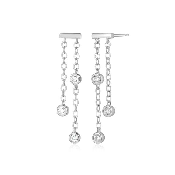 STERLING SILVER .20CTW LAB CREATED DIAMOND DANGLE EARRINGS Holliday Jewelry Klamath Falls, OR