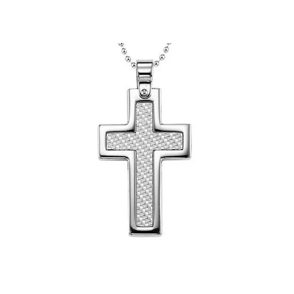 Stainless Steel Textured Cross Pendant Holliday Jewelry Klamath Falls, OR