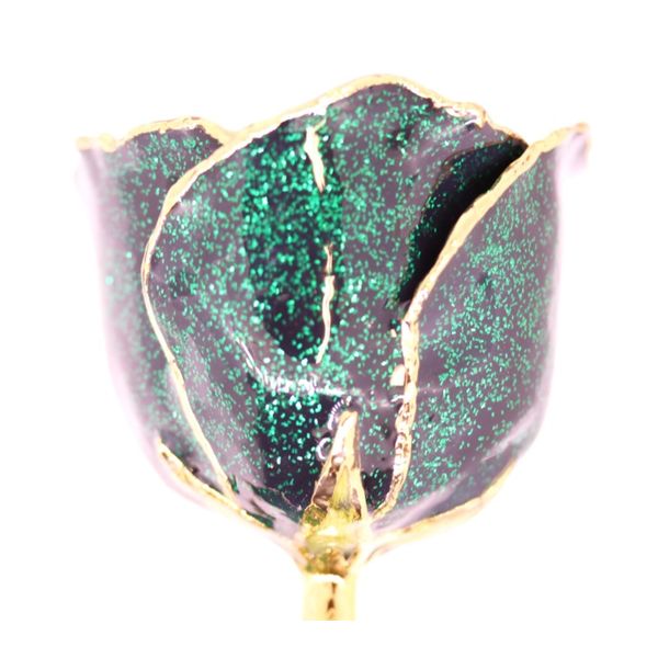 Emerald diamond lacquered rose. Holliday Jewelry Klamath Falls, OR