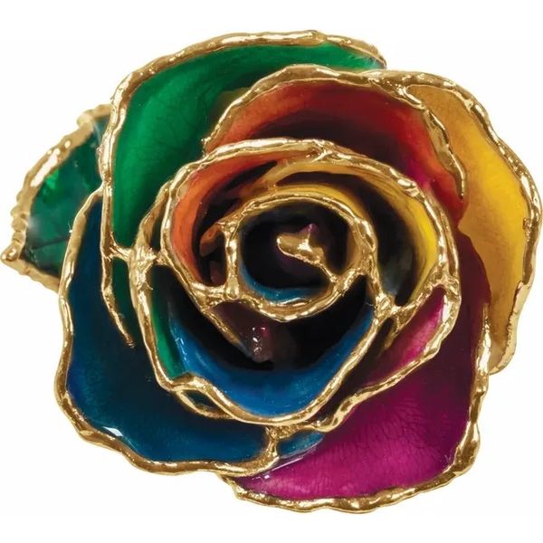 Rainbow lacquered rose. Holliday Jewelry Klamath Falls, OR