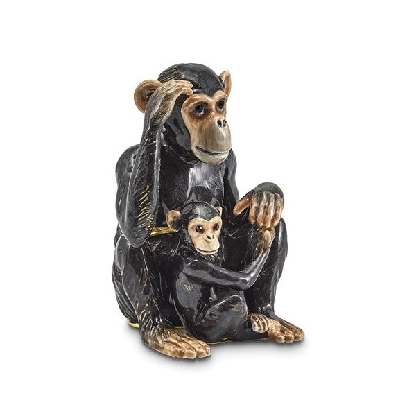 Mom and baby chimpanzee trinket box. Holliday Jewelry Klamath Falls, OR