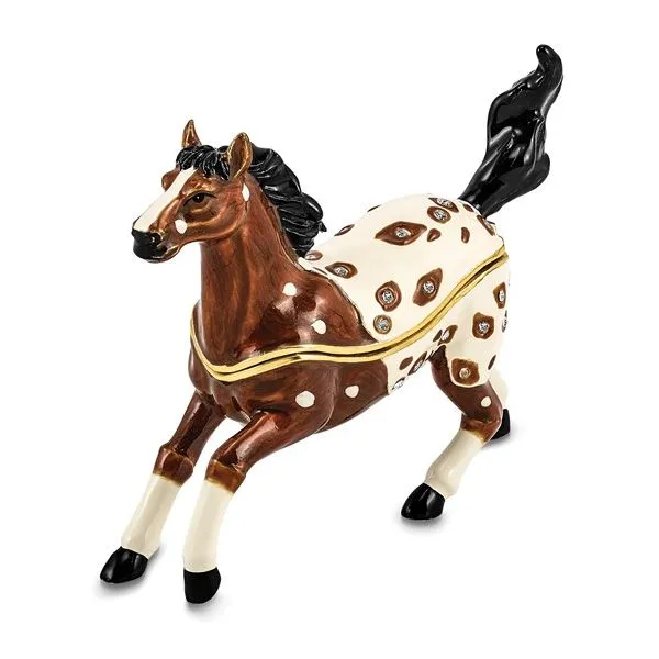 Awesome Aspen Appaloosa Horse Trinket Box Holliday Jewelry Klamath Falls, OR