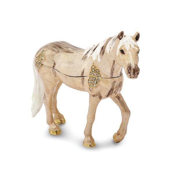 BEJEWELED WILD PONY CHAMPAGNE TRINKET BOX Holliday Jewelry Klamath Falls, OR