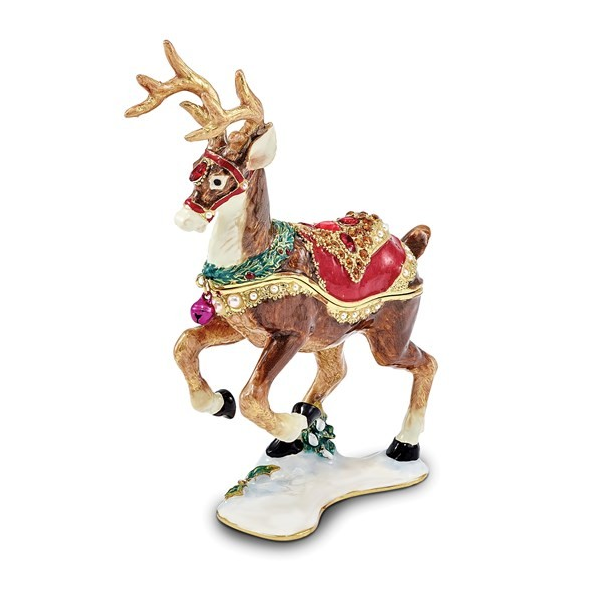 BEJEWELED RUFUS REINDEER TRINKET BOX Holliday Jewelry Klamath Falls, OR