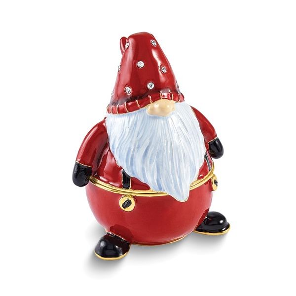 BEJEWELED TOMTE SANTA CLAUSE GNOME TRINKET BOX Holliday Jewelry Klamath Falls, OR