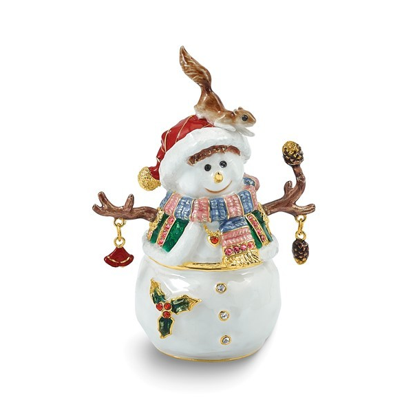 BEJEWELED FROSTY FREDDIE SNOWMAN TRINKET BOX Holliday Jewelry Klamath Falls, OR