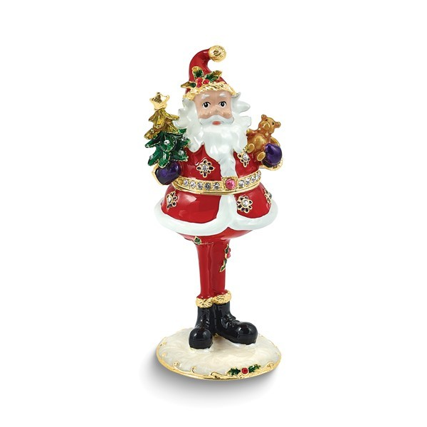 BEJEWELED FATHER CHRISTMAS SANTA TRINKET BOX Holliday Jewelry Klamath Falls, OR
